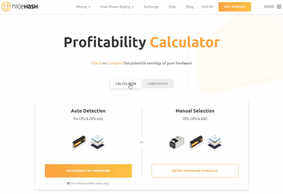 Profitability Calculator NiceHash