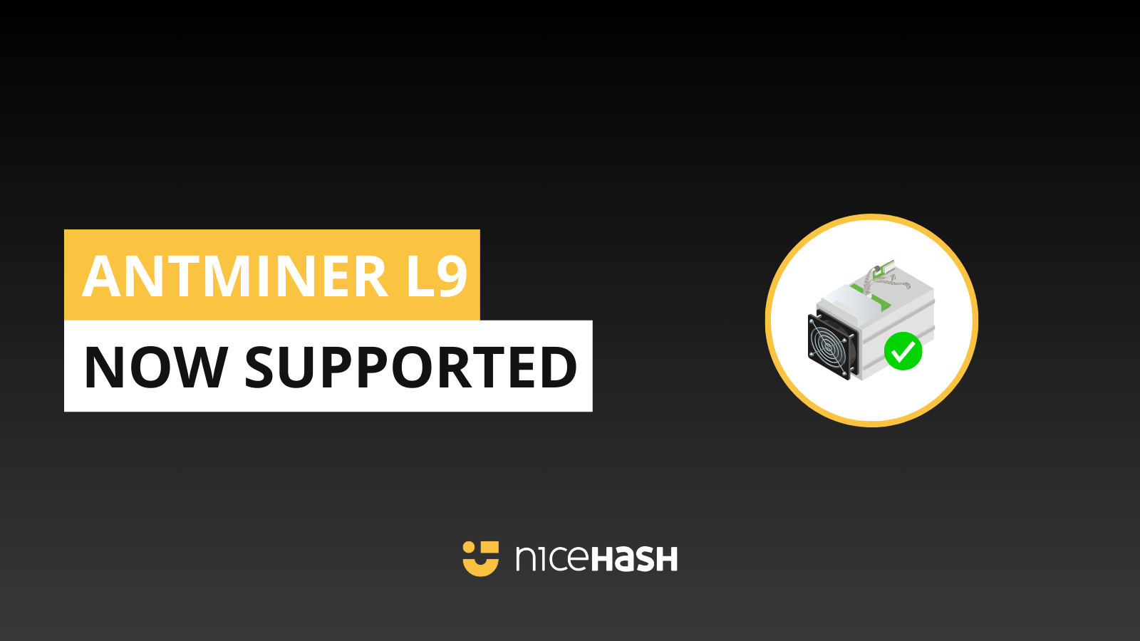 Antminer L9 is compatible with NiceHash! | NiceHash