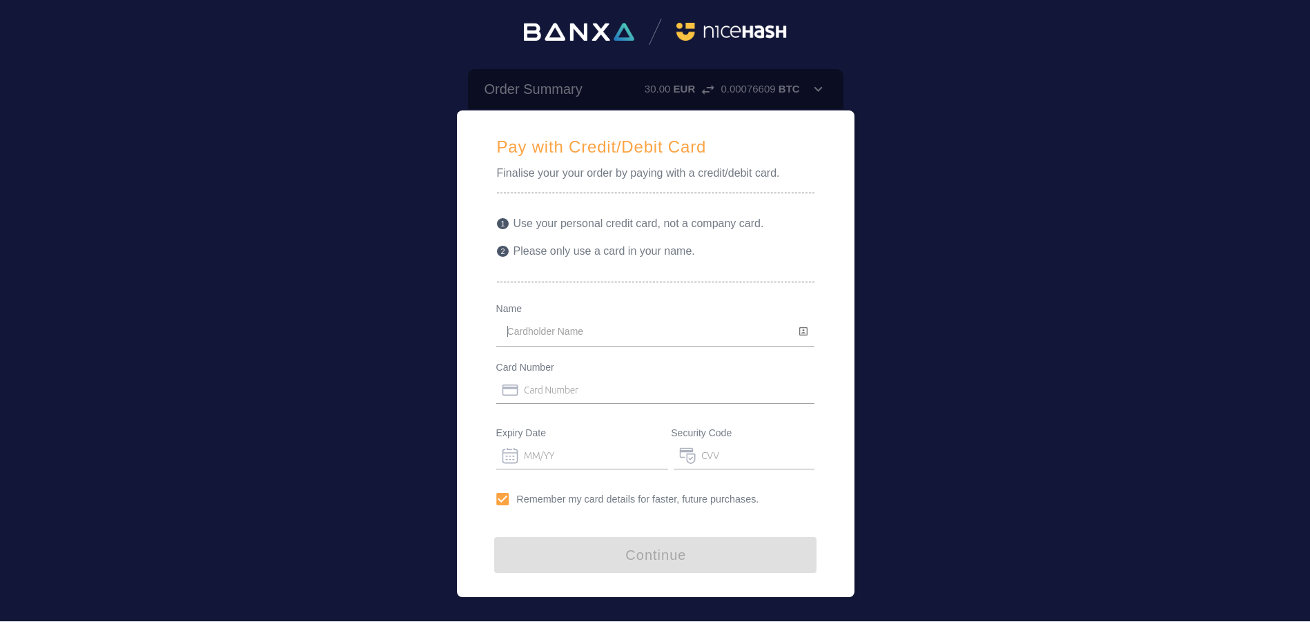Banxaを利用してNiceHashでビットコインを購入するには | NiceHash