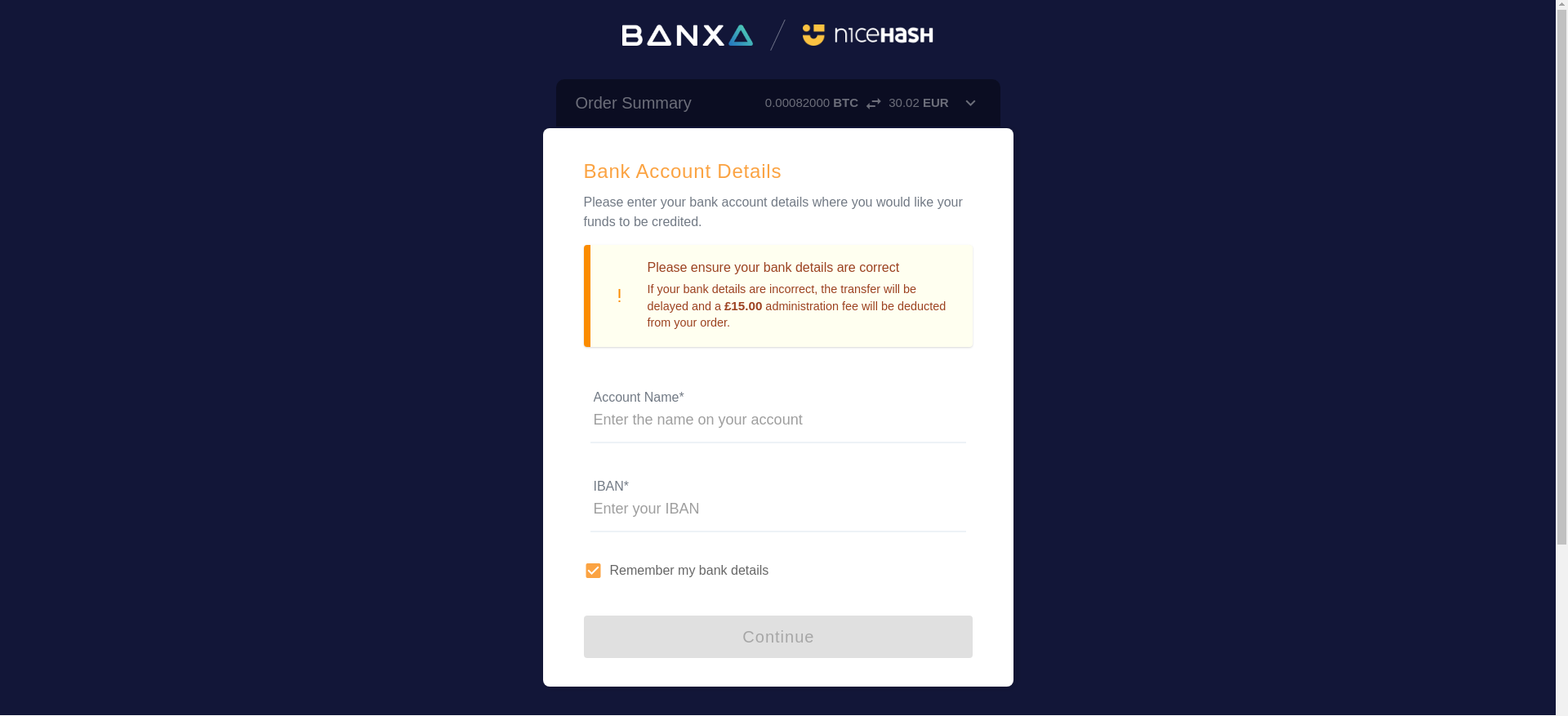 Cómo cambiar Bitcoin a moneda fiduciaria con Banxa | NiceHash