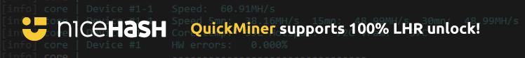 QuickMiner supports 70% LHR unlock!