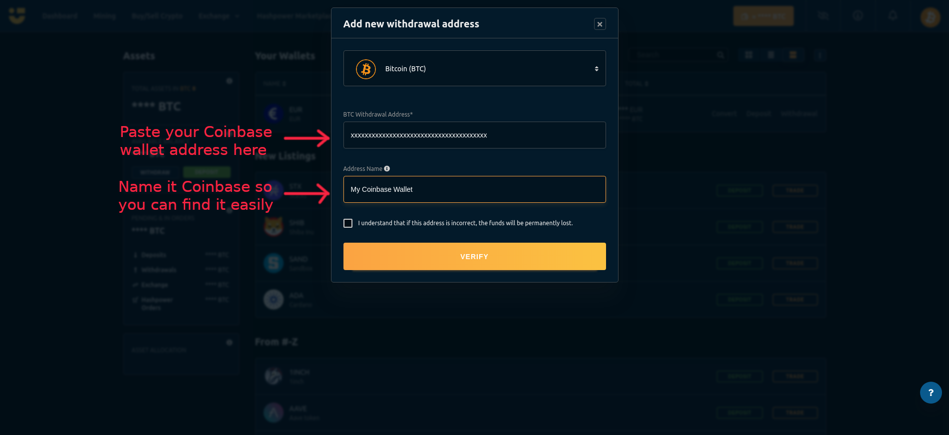 nicehash withdrawal to coinbase