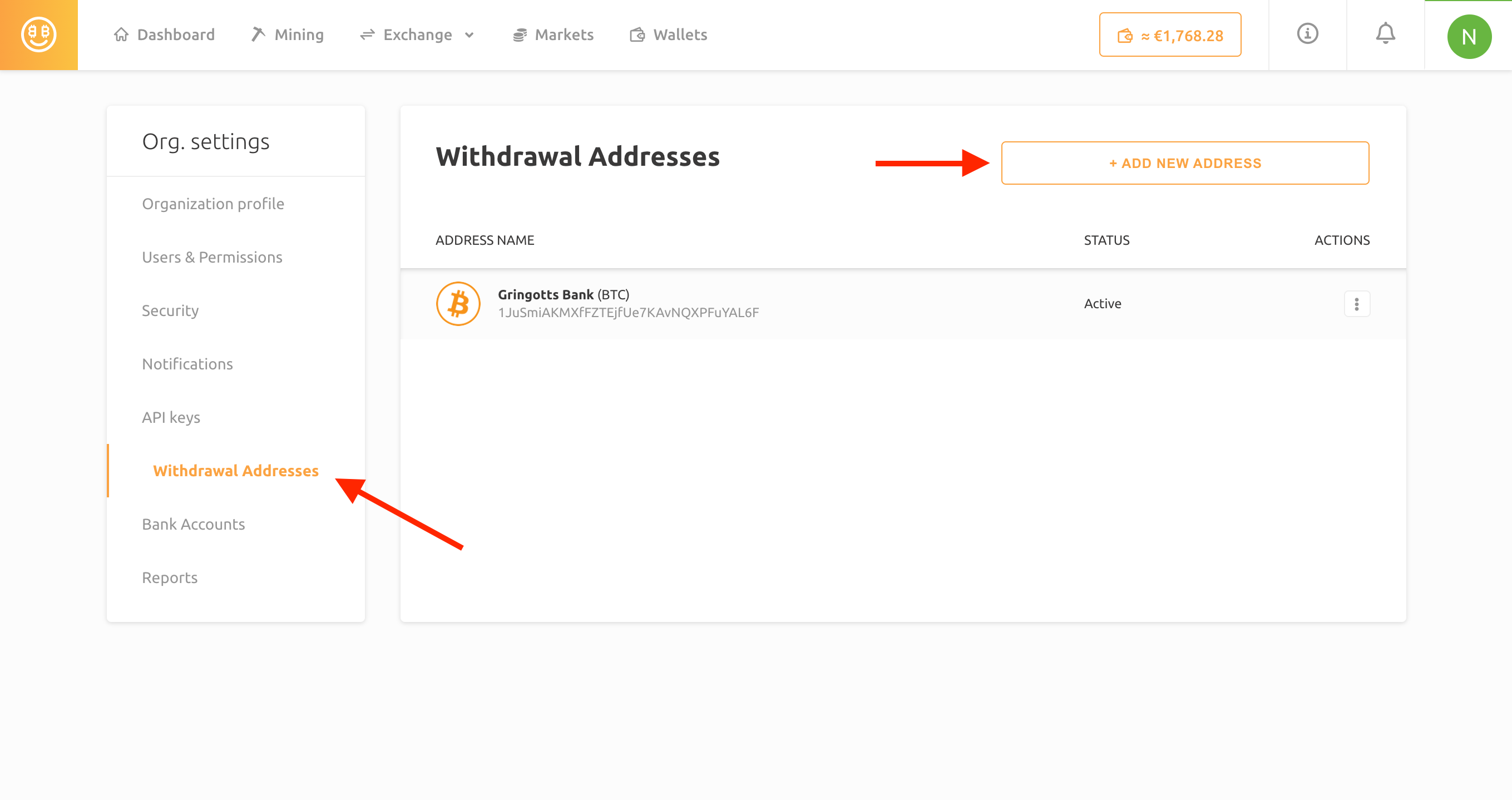 How do I enter my wallet address in NiceHash?