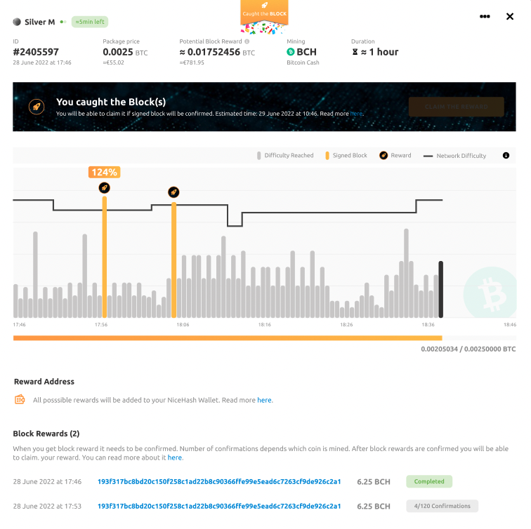 blockchain pending nicehash